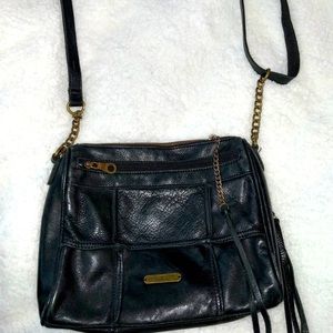 Lucky Brand black leather crossbody purse.